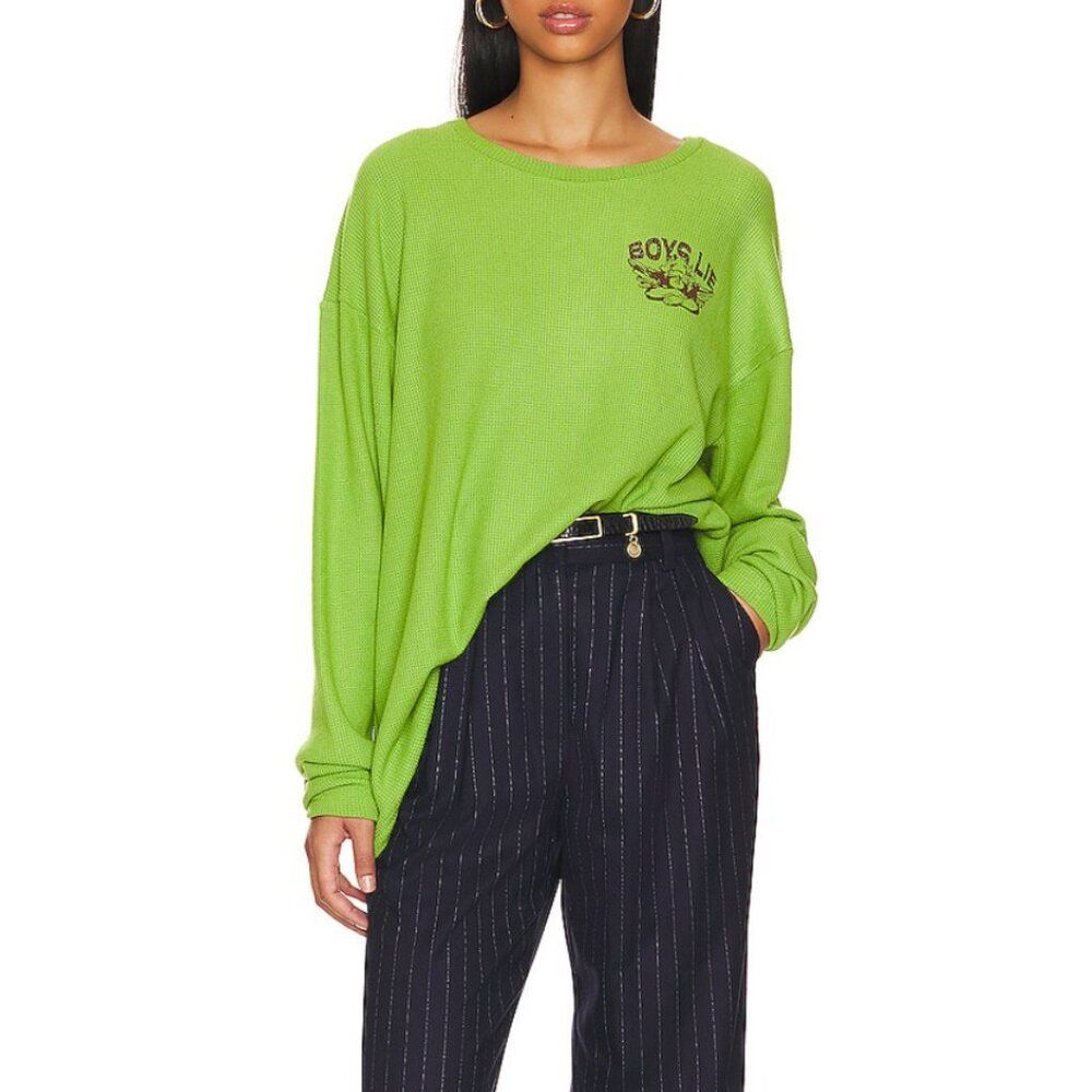 Boys Lie Sweatshirt love bites v2 thermal oversized womens Green (one size)